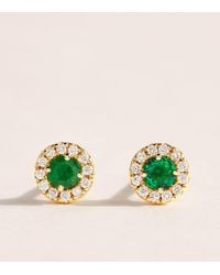 Suzanne Kalan - Mini, Diamond And Emerald Bold Stud Earrings - Lyst