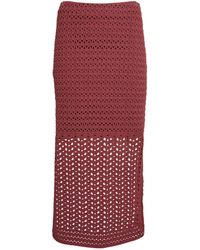 St. John - Crochet Open-knit Midi Skirt - Lyst