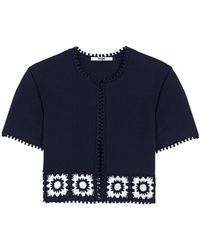 Maje - Crochet-Trim Cardigan - Lyst