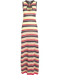 Rabanne - Stripe Cut-Out Maxi Dress - Lyst