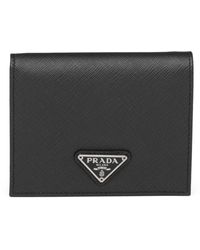 Prada - Small Saffiano Leather Bifold Wallet - Lyst