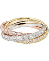 Cartier - Small, , Rose And Diamond Trinity Ring - Lyst