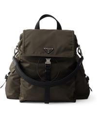 Prada - Re-Nylon And Leather Explore Backpack - Lyst