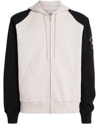MM6 by Maison Margiela - Cotton Two-Tone Zip-Up Hoodie - Lyst