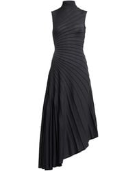 Alaïa - Wool Asymmetric Ray Midi Dress - Lyst
