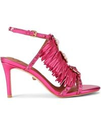 Kurt Geiger - Leather Fringed Sandals - Lyst