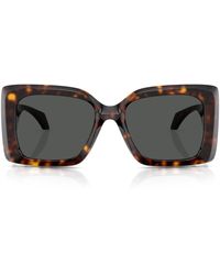 Versace - Tortoise Square Irregular Sunglasses - Lyst