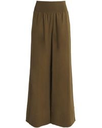 ME+EM - Linen-Blend Shirred Wide-Leg Trousers - Lyst