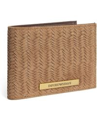 Emporio Armani - Suede Embossed Bifold Wallet - Lyst