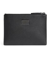 Emporio Armani - Leather Logo Pouch - Lyst