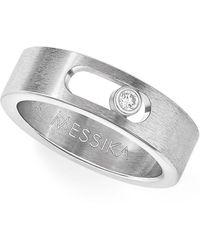 Messika - Move Titanium Brushed Titanium And Diamond Ring - Lyst