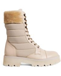 Eleventy - Leather Shearling-Trim Ankle Boots - Lyst