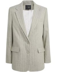 Maje - Linen-Blend Pinstripe Blazer - Lyst