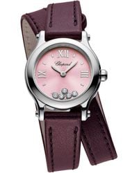Chopard - Lucent Steel And Diamond Happy Sport Watch 25mm - Lyst