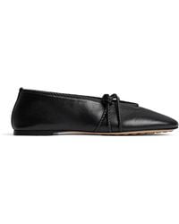 Bottega Veneta - Lambskin Braided-Trim Rosa Ballet Flats - Lyst