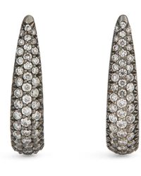 Eva Fehren - Blackened And Diamond Claw Stud Earrings - Lyst