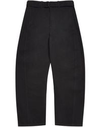 Lemaire - Cotton Twisted-Seam Belted Trousers - Lyst