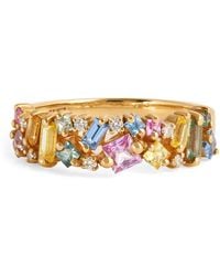 Suzanne Kalan - Diamond And Pastel Sapphire La Fantaisie Half Band Ring - Lyst