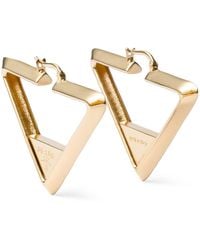 Prada - Triangle Hoop Earrings - Lyst