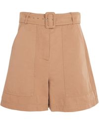 Weekend by Maxmara - Cotton-Linen Belted Shorts - Lyst