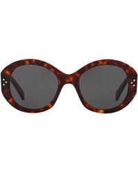 Celine - Tortoiseshell Round Sunglasses - Lyst