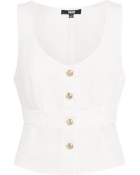 PAIGE - Linen-Blend Caine Top - Lyst