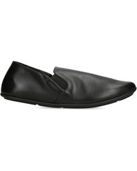 The Row - Vincit Leather Slip-On Loafers - Lyst
