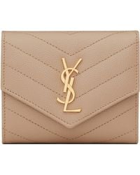 Saint Laurent - Small Monogram Matelassé Envelope Wallet - Lyst