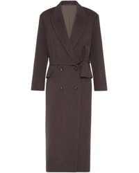 Brunello Cucinelli - Virgin Wool-Cashmere Belted Trench Coat - Lyst
