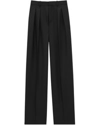 Saint Laurent - Wool Chiné Trousers - Lyst