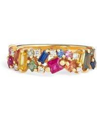 Suzanne Kalan - Diamond And Sapphire La Fantaisie Half-Band Ring - Lyst