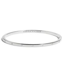 Monica Vinader - Sterling And Diamond Essentials Bangle - Lyst