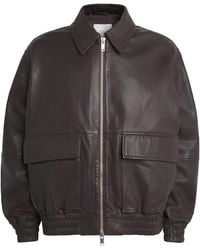 Studio Nicholson - Piston Leather Bomber Jacket - Lyst