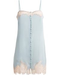 Fleur du Mal - Silk Lace-Trim Juliet Slip Dress - Lyst