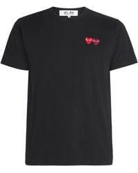 COMME DES GARÇONS PLAY - Embroidered Double-Heart T-Shirt - Lyst