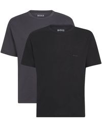 BOSS - Cotton Ribbed T-Shirt - Lyst