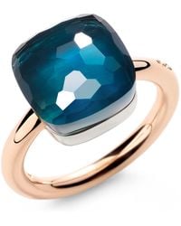 Pomellato - Mixed And London Topaz Nudo Maxi Ring - Lyst