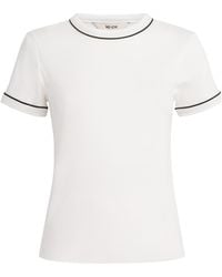 ME+EM - Cotton-Modal Contrast-Trim T-Shirt - Lyst