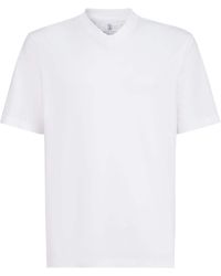 Brunello Cucinelli - Cotton V-Neck T-Shirt - Lyst