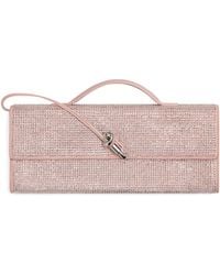 Bottega Veneta - Leather Crystal-Embellished Andiamo Clutch Bag - Lyst