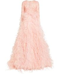Pamella Roland - Exclusive Feather-embellished Gown - Lyst