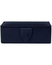 Smythson - Leather Panama Cufflink Box - Lyst