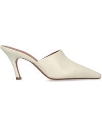 AMINA MUADDI - Leather Jamie Heeled Mules 80 - Lyst