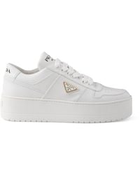 Prada - Downtown Bold Leather Sneakers - Lyst