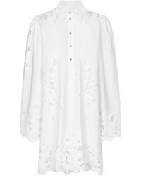 Dolce & Gabbana - Broderie Anglaise Mini Dress - Lyst