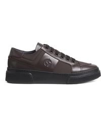 Giorgio Armani - Leather Logo Sneakers - Lyst