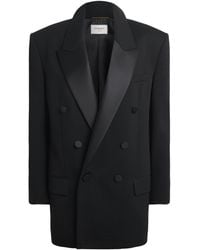 Saint Laurent - Wool-Silk Double-Breasted Blazer - Lyst