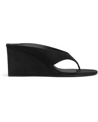 Alaïa - Suede Cube Wedge Sandals 75 - Lyst