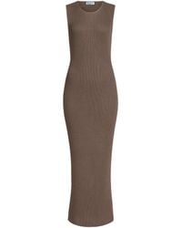 Alaïa - Silk Waffle Godet Midi Dress - Lyst