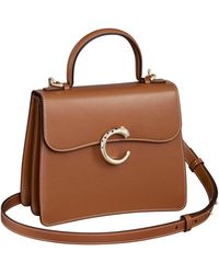 Cartier - Small Calfskin Panthère De Top-Handle Bag - Lyst